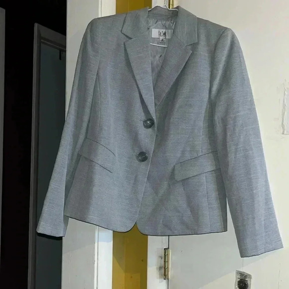 🆕 Le Suit Petite Gray Suit Jacket ~Size 6 - Picture 1 of 6